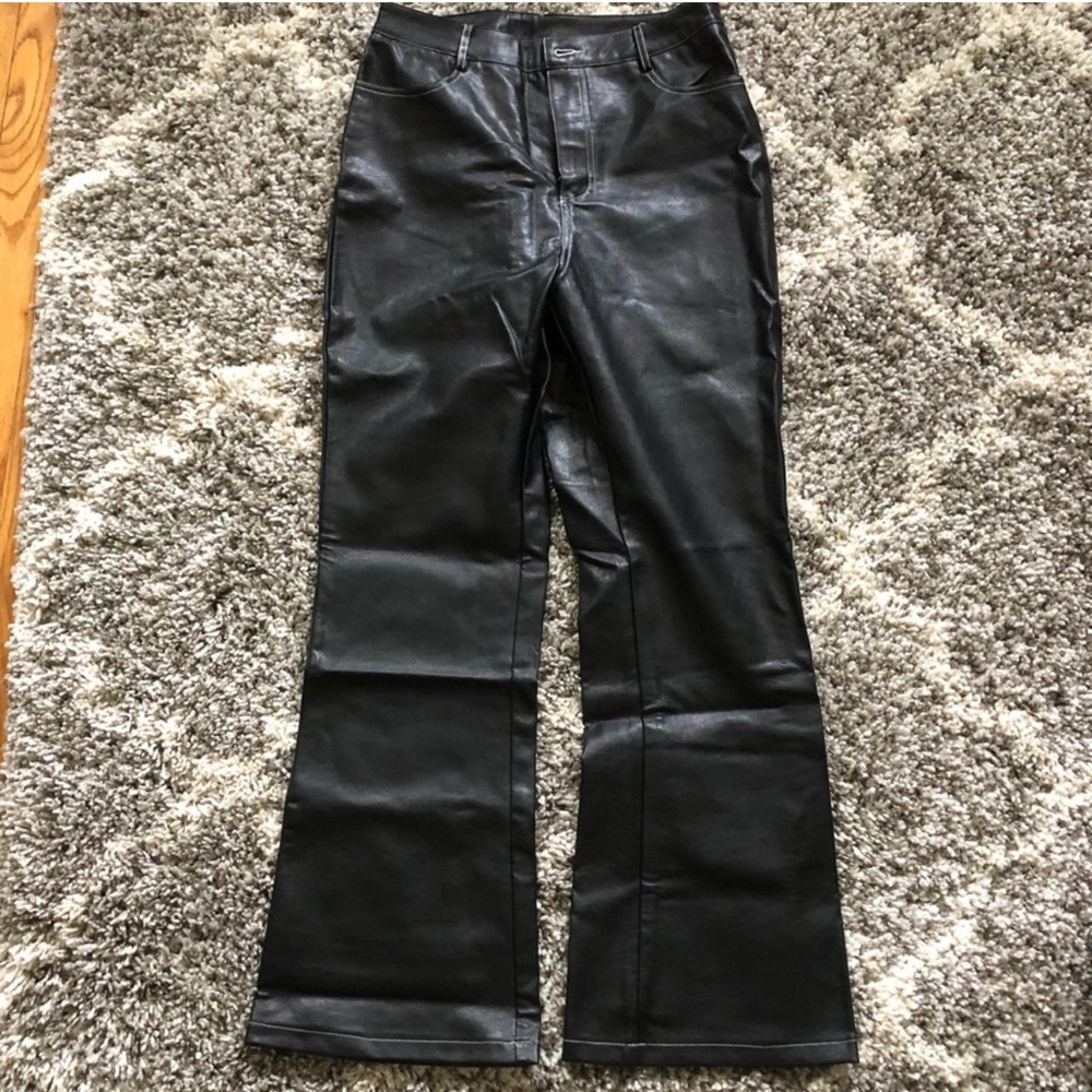 NWT Grey Bandit Black Leather Pants